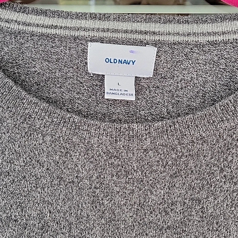 Old Navy Cotton Blend Sweater Sz L Neutral Basic Closet Staple - Picture 2 of 8